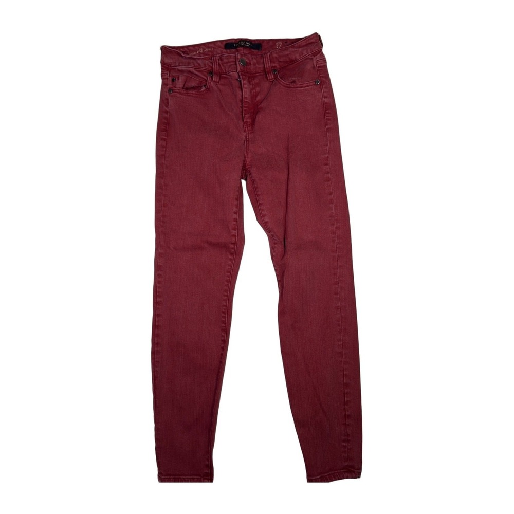 Liverpool Los Angeles Petite High Rise Ankle Skinny Jeans Size 2/26 Red Womens